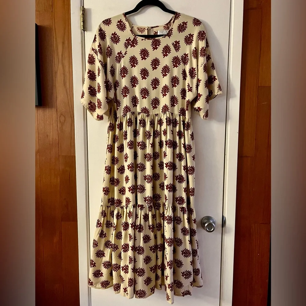 Christy Dawn Theo Dress in Brick Palmette - Picture 2 of 6